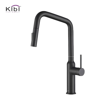 Kibi Macon Single Handle Pull Down Kitchen Sink Faucet KKF2007MB